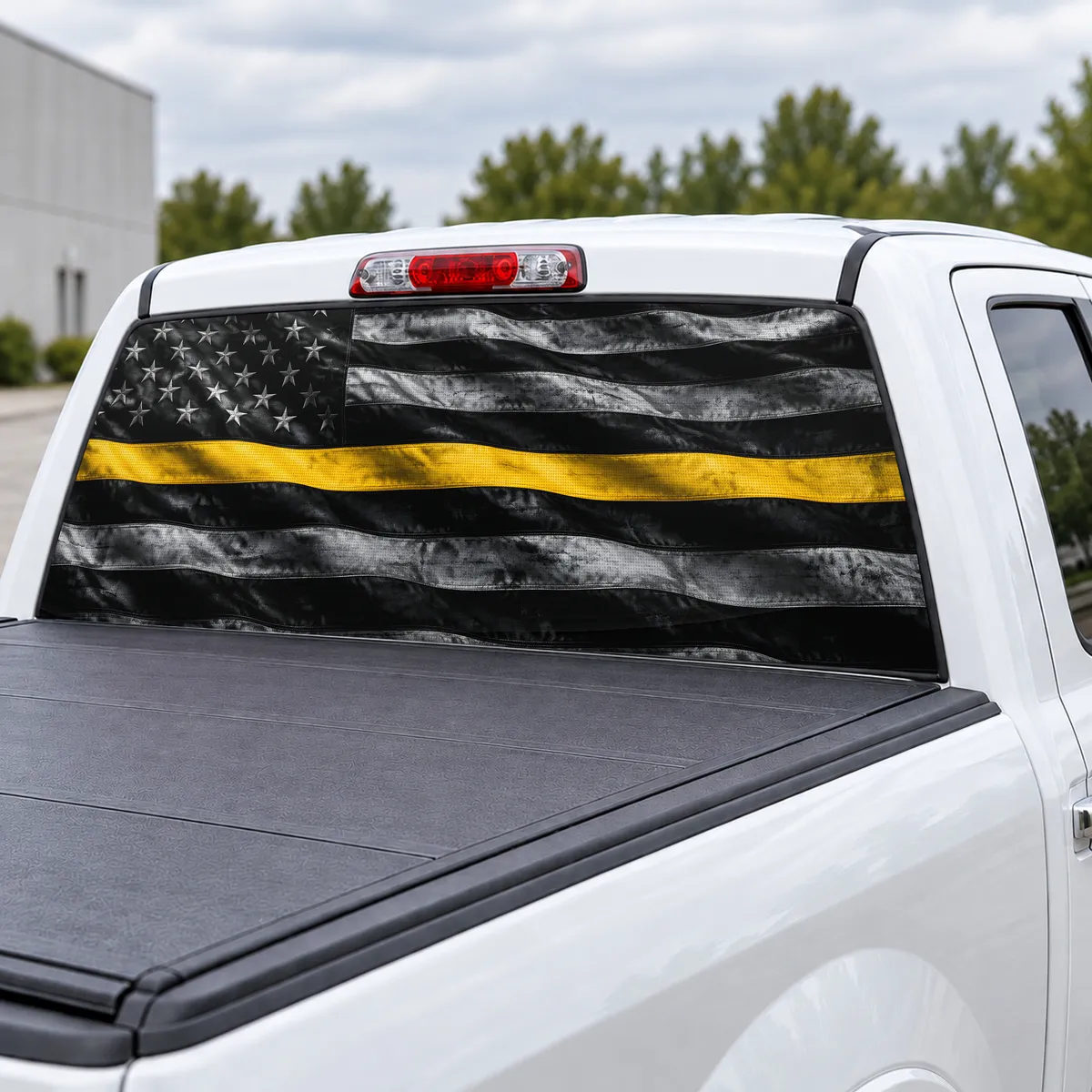 Gold Line Honor perforated rear window decal for Trucks, view 3 of 4