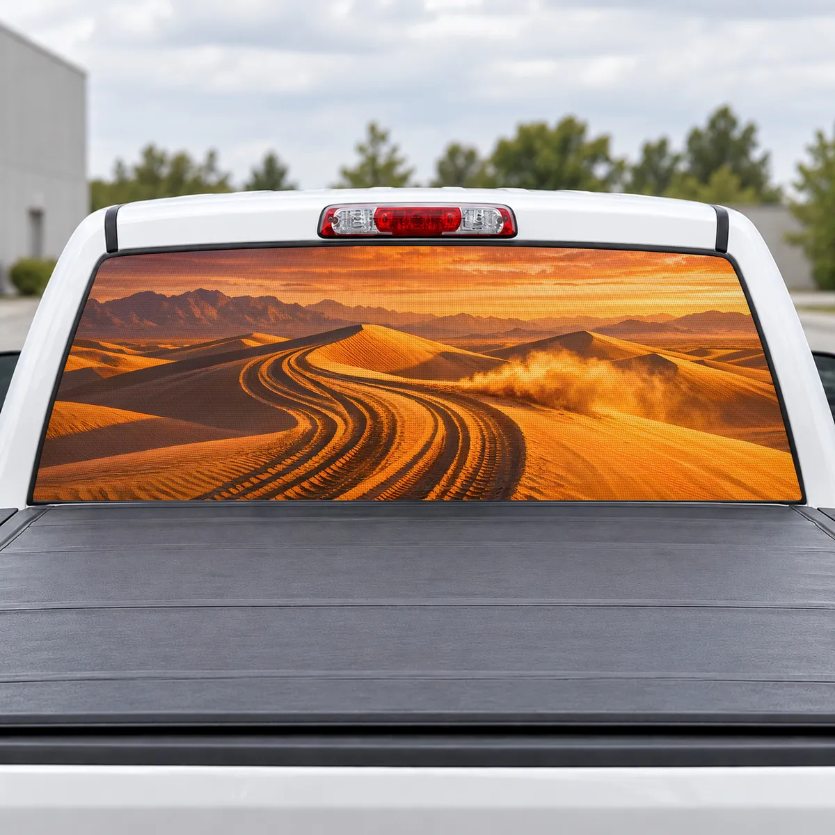 Desert Dunes perforated rear window decal for Trucks