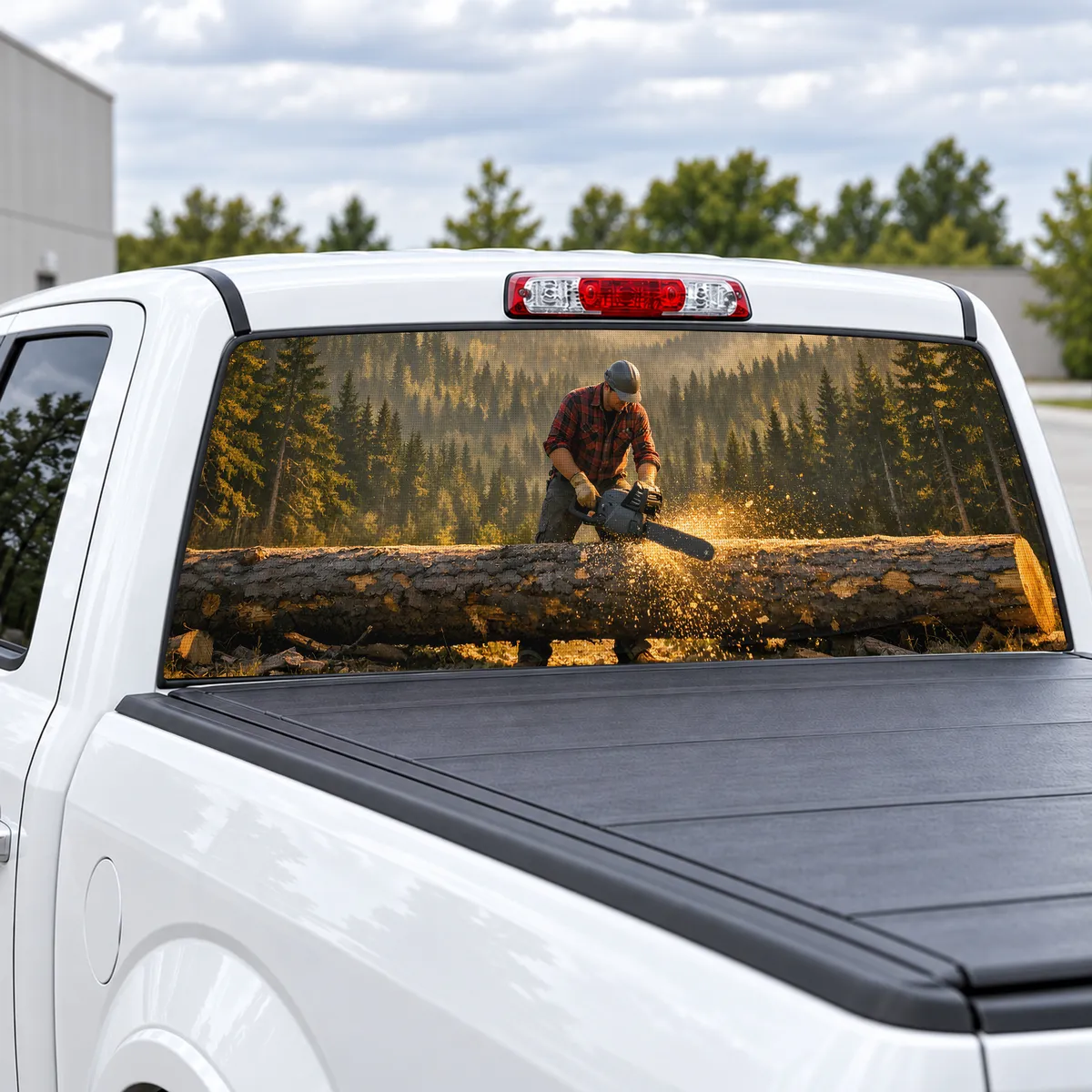 Logger Timber perforated rear window decal for Trucks, view 2 of 4