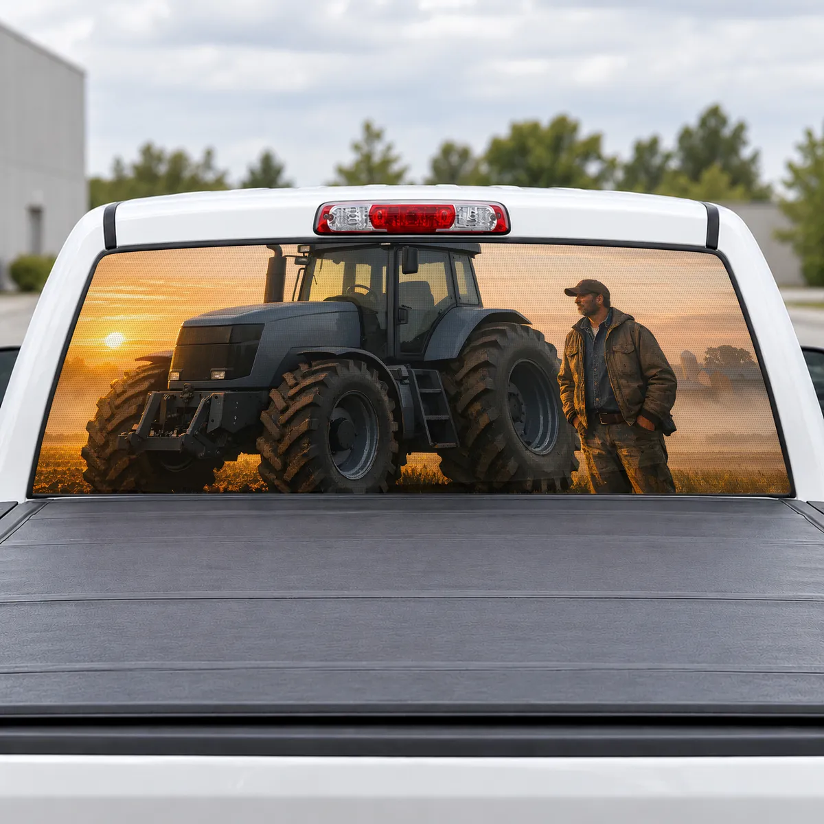 Farmer's Dawn perforated rear window decal for Trucks