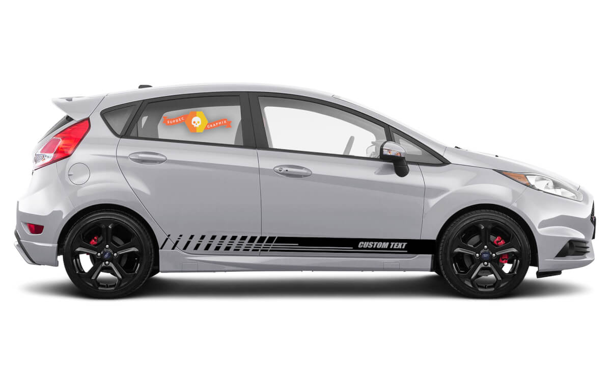 Vinyl Decals Stripes for Ford Fiesta S with your Custom Text