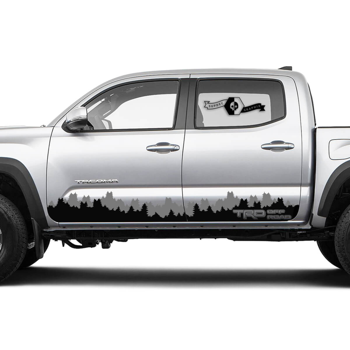 2 TRD Off Road Rocker Panel Mountain 2 Colors Vinyl Stickers TOYOTA Decals Stickers for Tacoma Tundra 4Runner Hilux