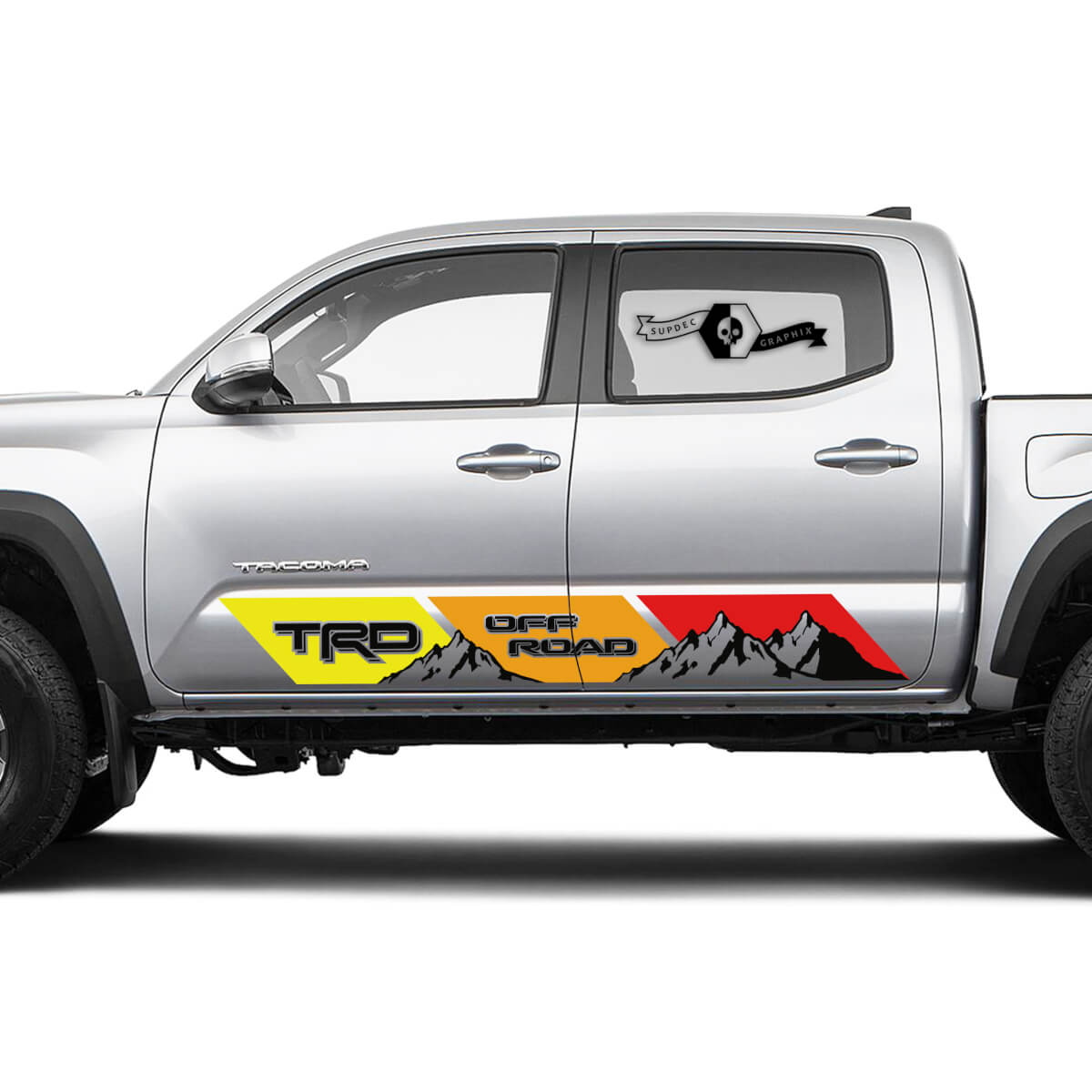 2 side TRD Off Road Rocker Panel Mountain Vinyl Stickers Vintage TOYOTA Colors Decals Stickers for Tacoma Tundra 4Runner Hilux