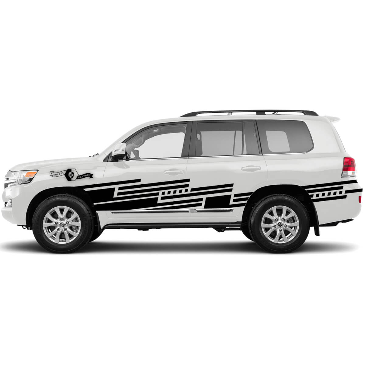Stripes Lines Wrap Racing Decal Sticker for off road Side Toyota land Cruiser logo J300 J200 2