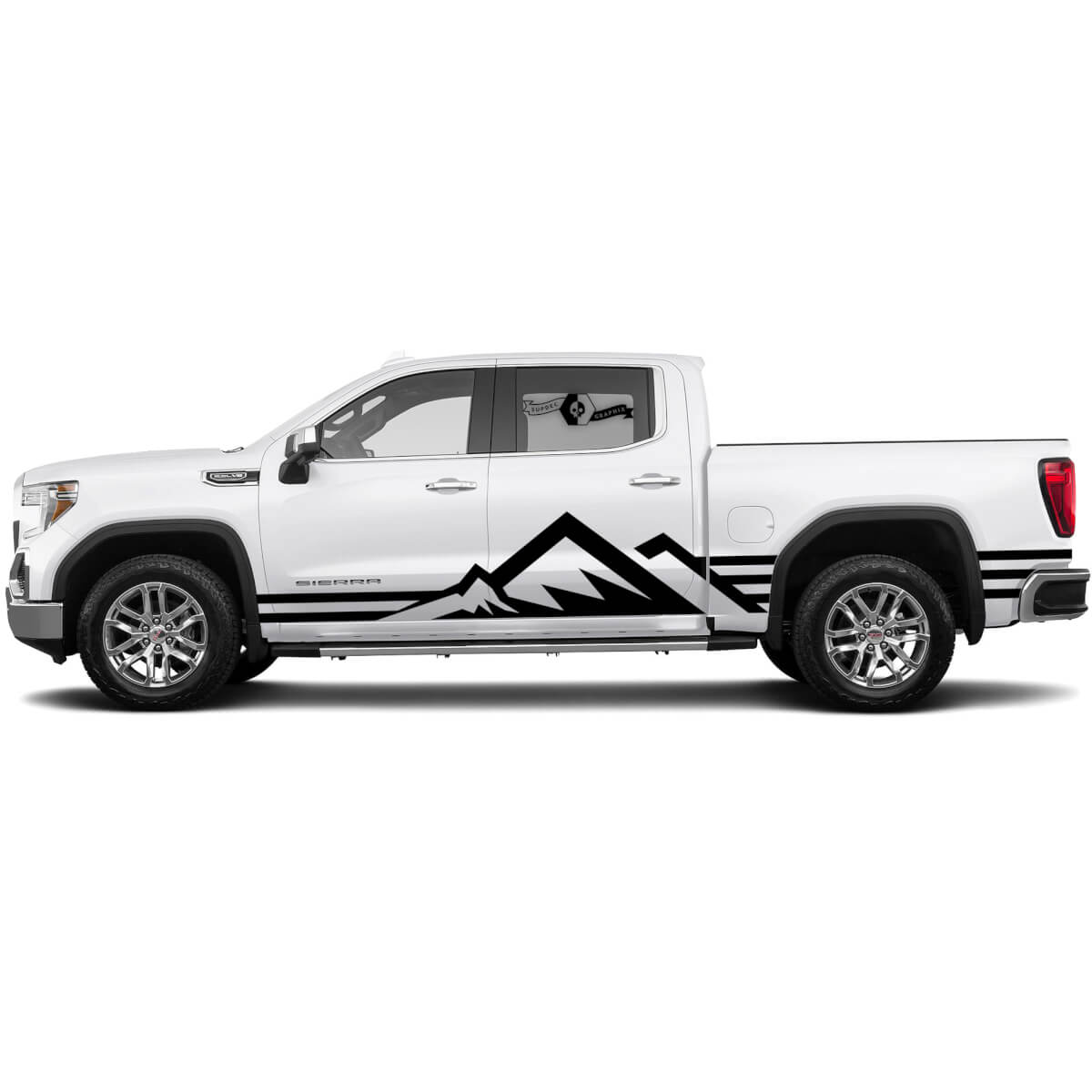 Side Panel Mountains Style Decals For GMC Sierra 1