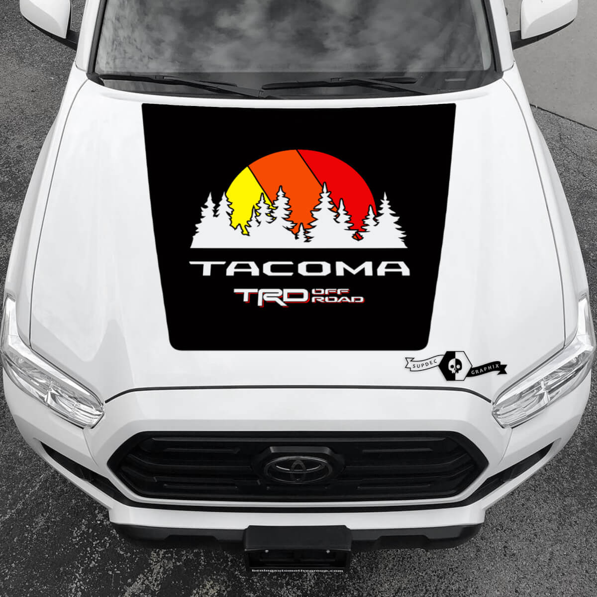Tacoma TRD Sunrise Vintage TOYOTA Forest Hood Decals Stickers for Tacoma Tundra 4Runner Hilux