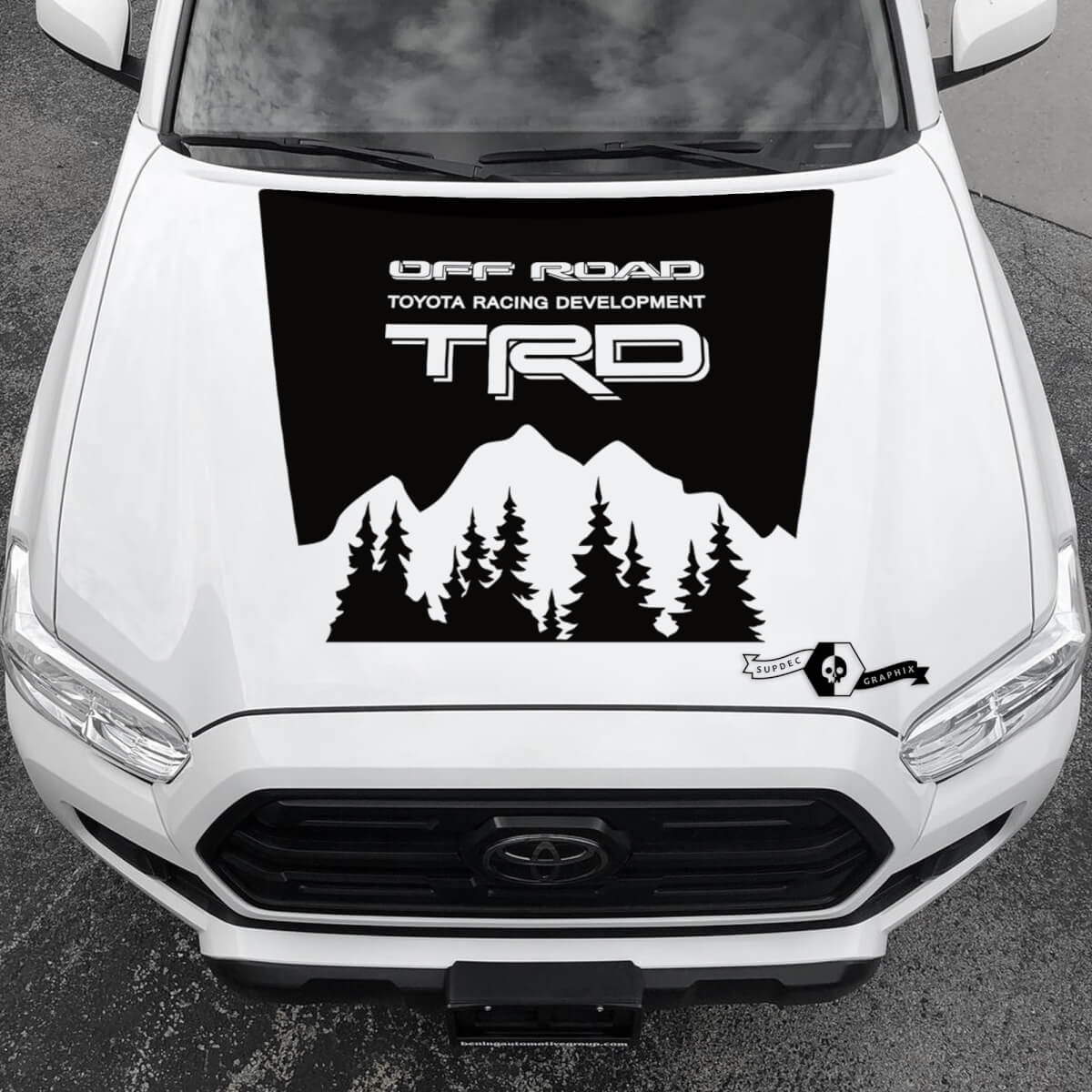 Tacoma TRD TOYOTA Mountains Forest Off Road Hood Decals Stickers  for Tacoma Tundra 4Runner Hilux