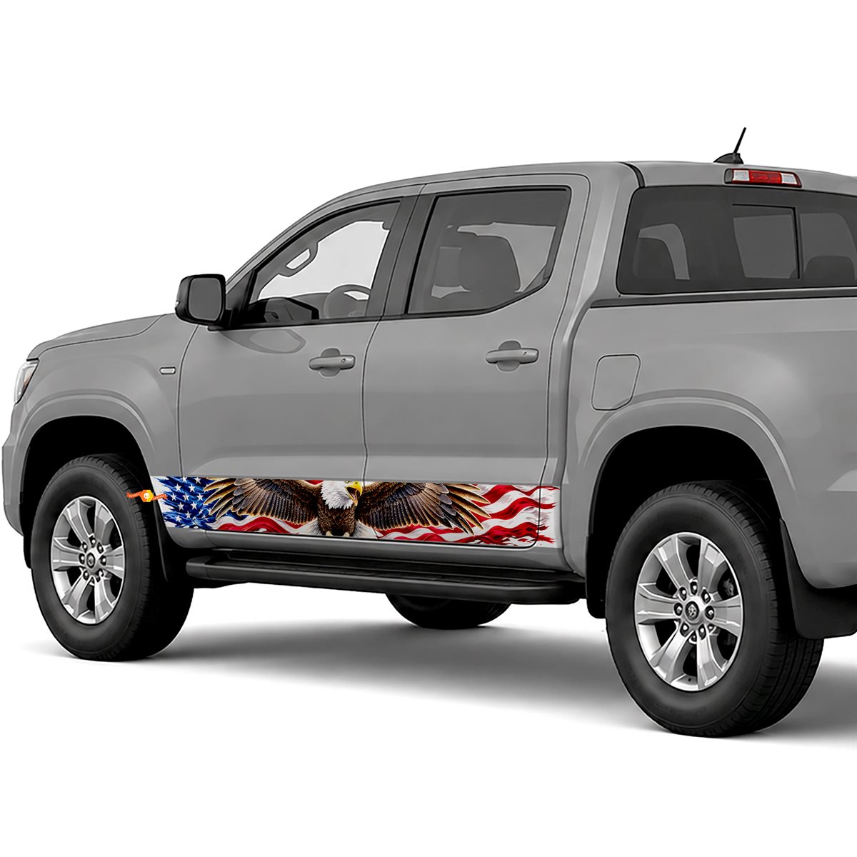American Flag with Bald Eagle side stripes rocker panel decals stickers for Trucks