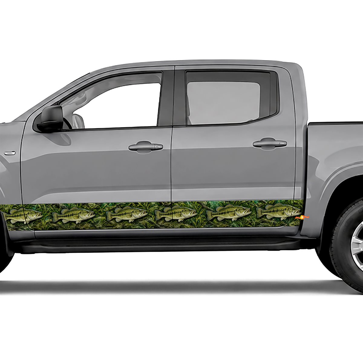 Bass Fishing Camouflage side stripes rocker panel decals, view 4 of 4