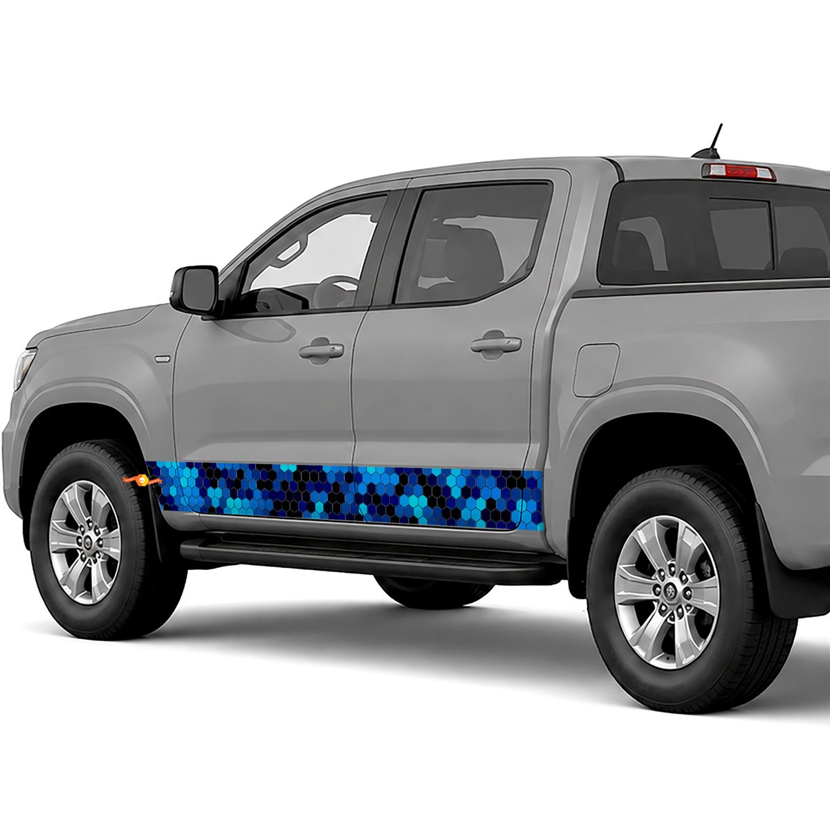 Chameleon Hex Blue Camouflage side stripes rocker panel decals stickers for Trucks