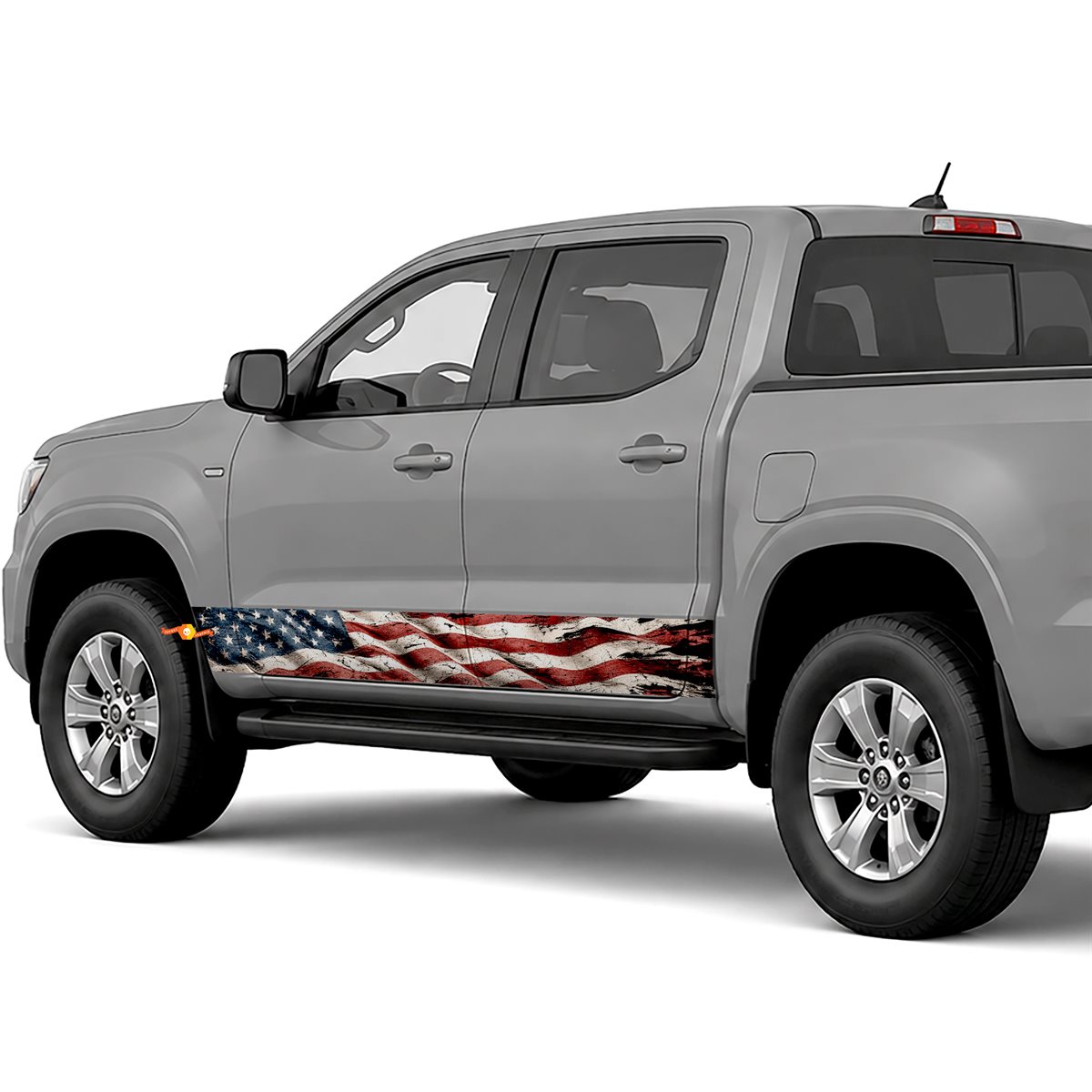 Distressed American Flag side stripes rocker panel decals stickers for Trucks