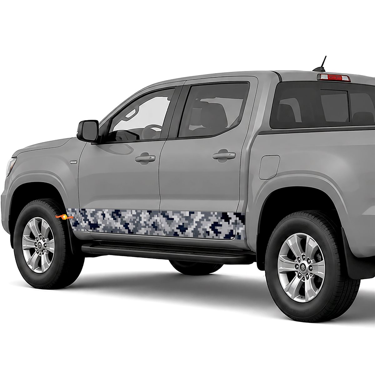Gray Digital Camouflage side stripes rocker panel decals stickers for Trucks