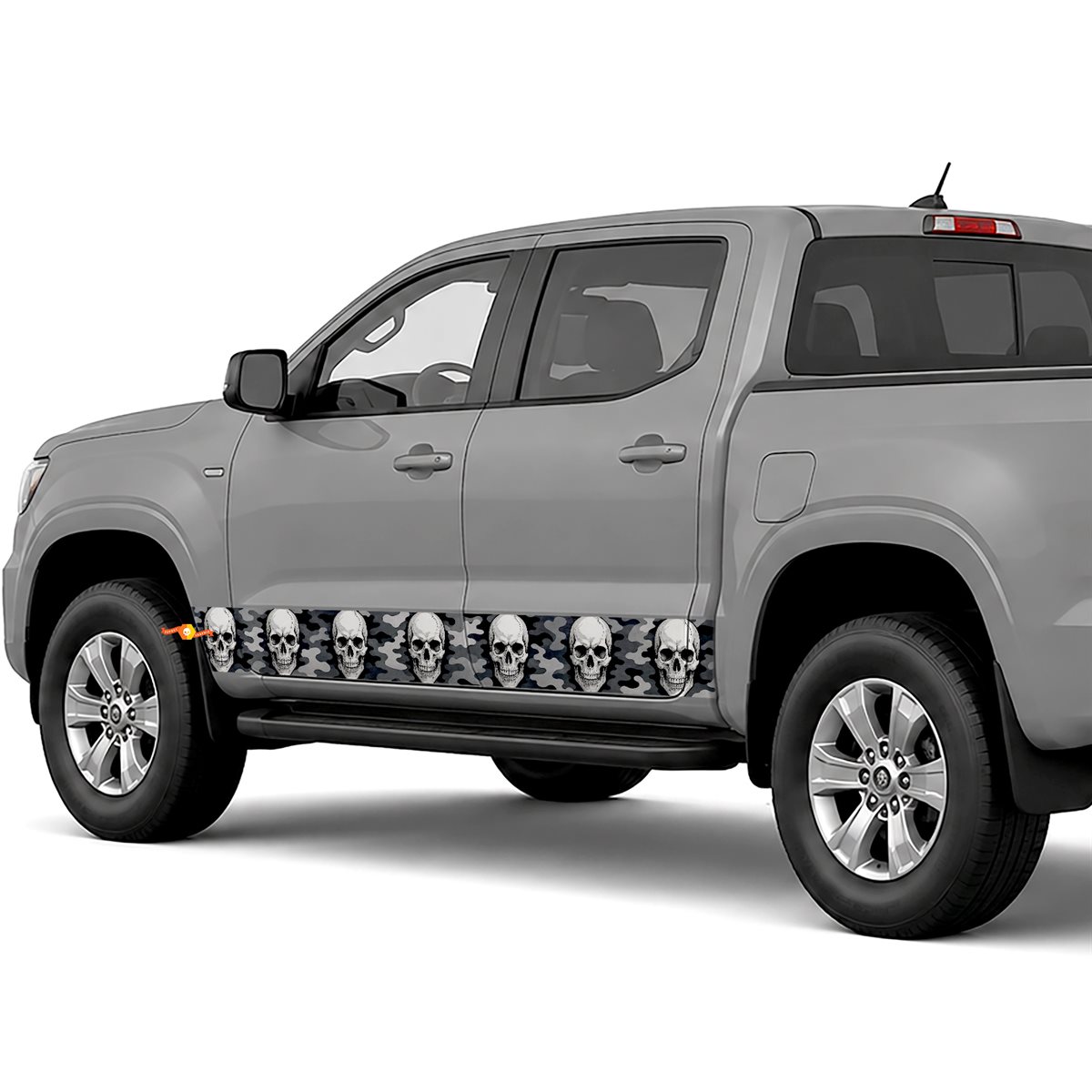 Grayscale Skull Camouflage side stripes rocker panel decals stickers for Trucks