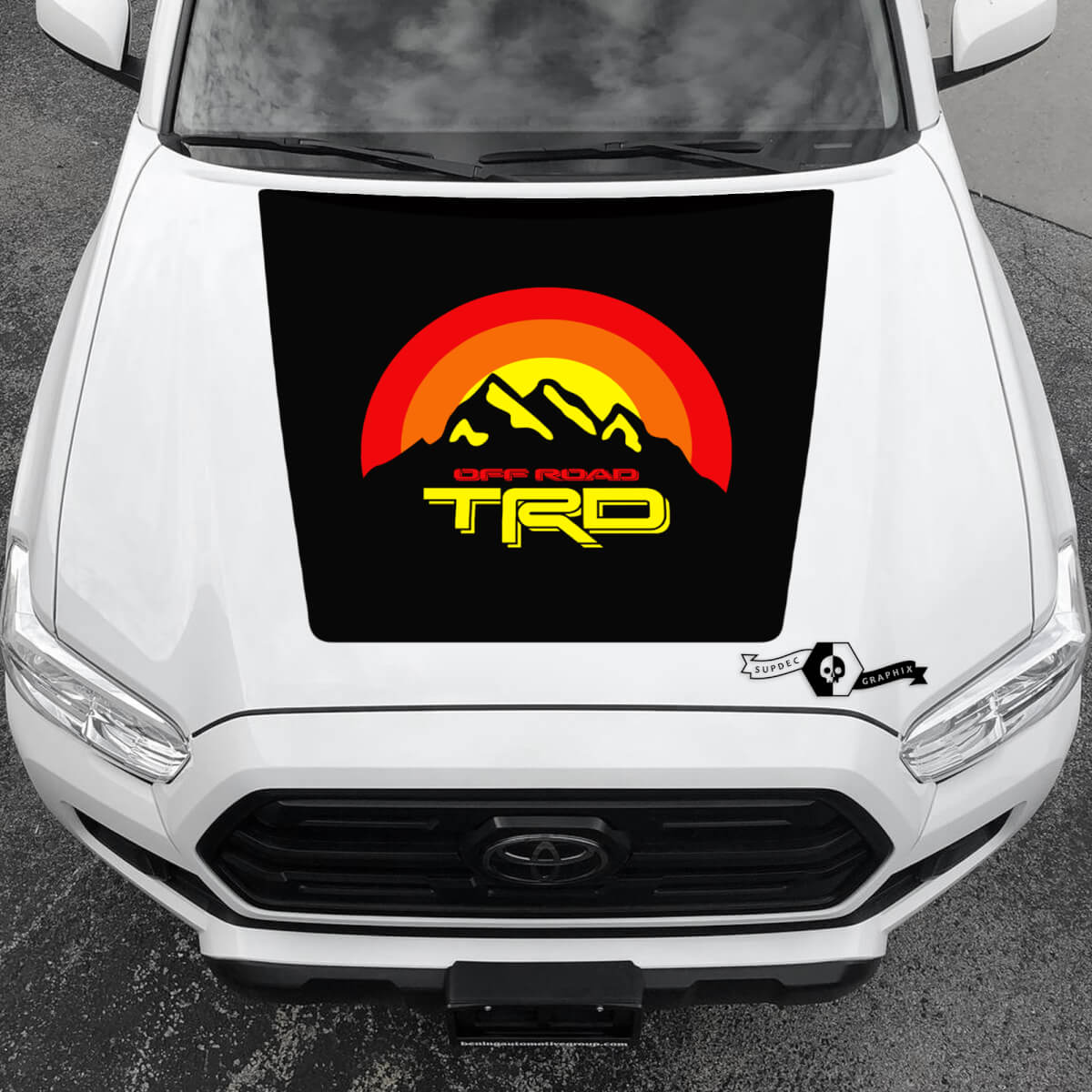 TRD Tacoma Sunrise TOYOTA Off Road Mountains Peak Summit Hood Decals Stickers for Tacoma Tundra 4Runner Hilux