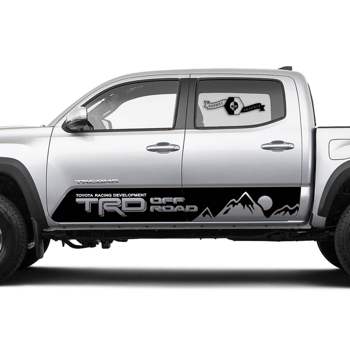 TRD Off Road TOYOTA Mountains Sun Moon stripes Decals Stickers for Tacoma Tundra 4Runner Hilux Doors