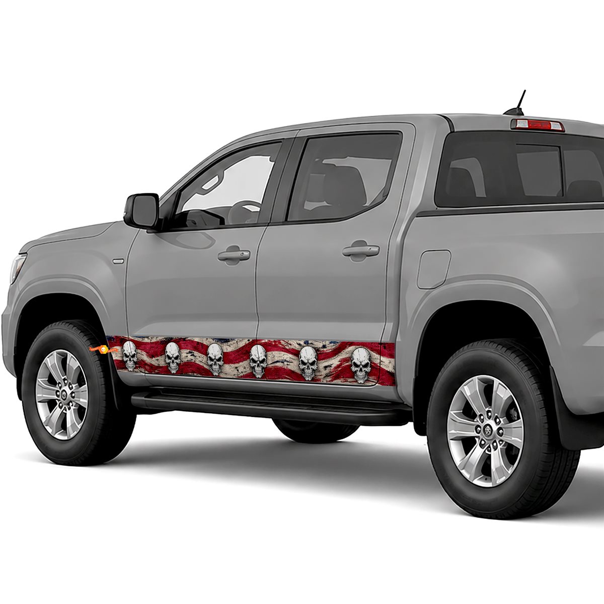 American Flag Skull side stripes rocker panel decals stickers for Trucks