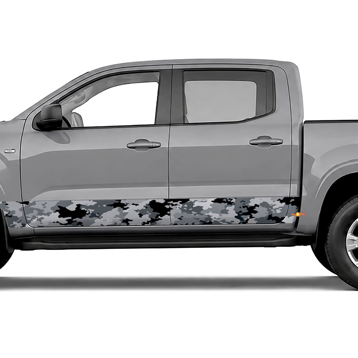 Black Gray Obliteration Camo side stripes rocker panel, view 4 of 4