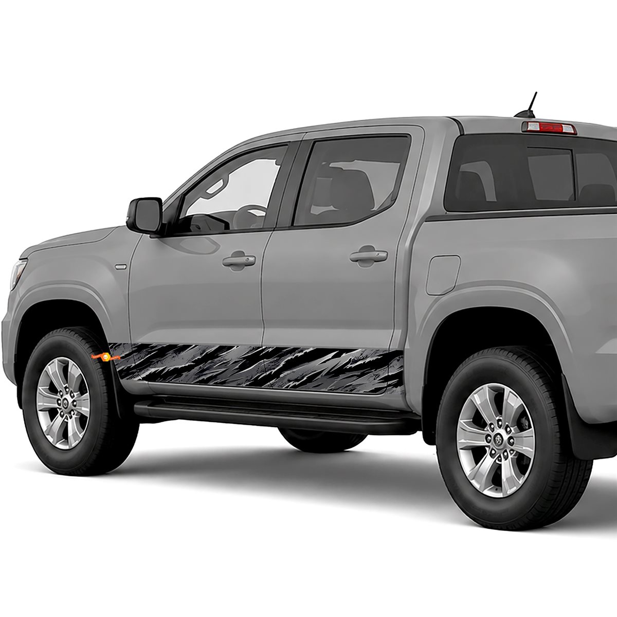 Black Shredder Rocker Pattern side stripes rocker panel decals stickers for Trucks