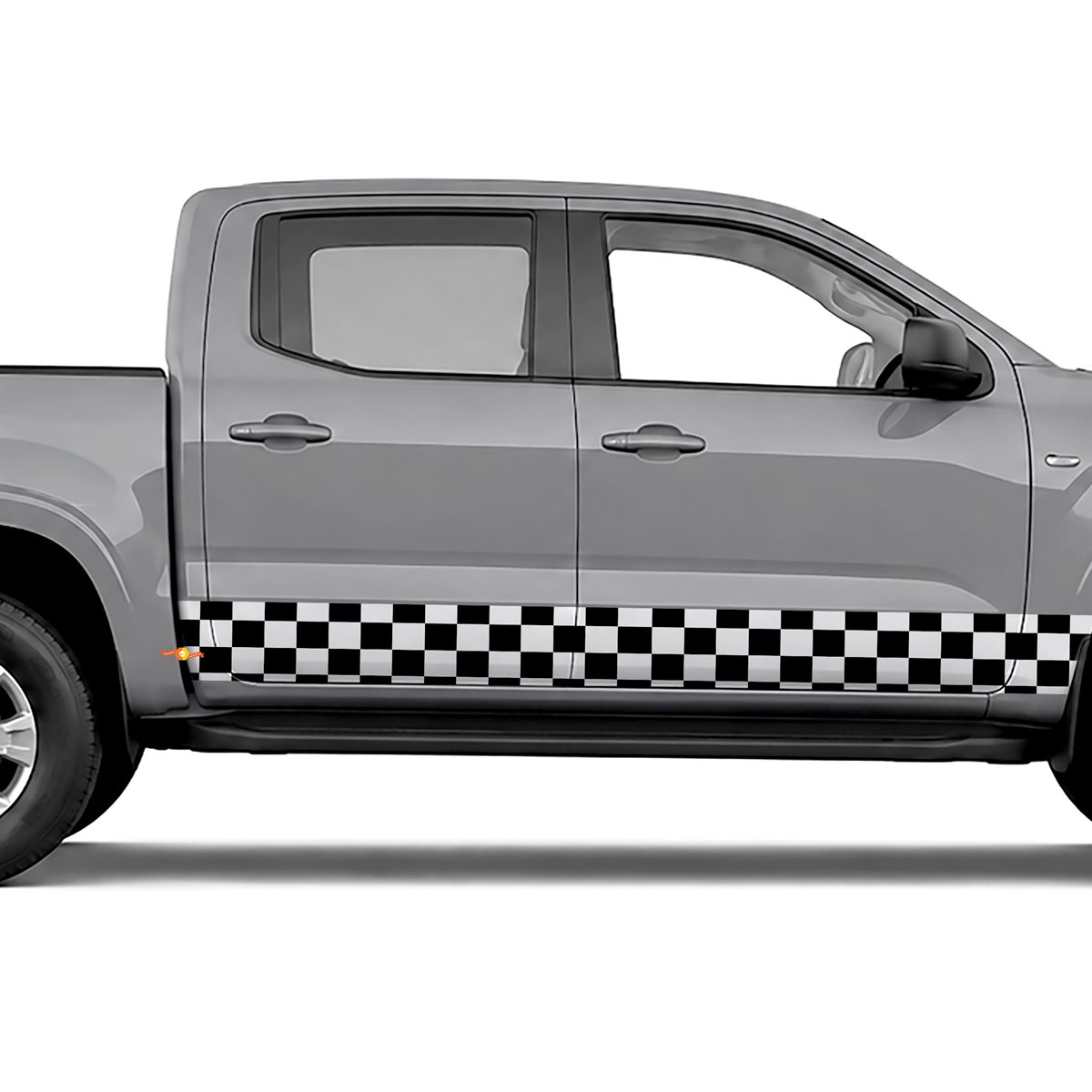 Classic Checkered Racing Stripe side stripes rocker panel, view 3 of 4