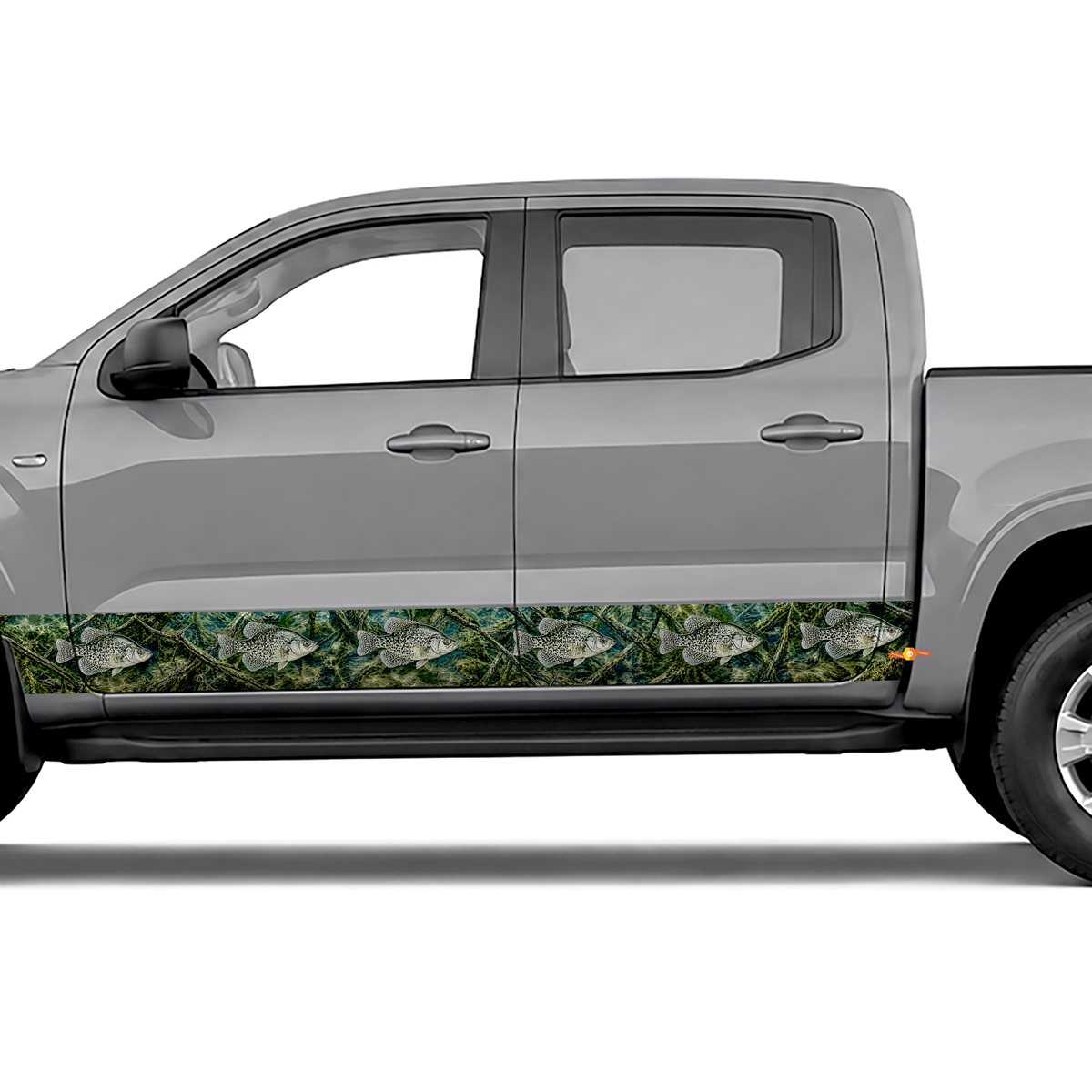 Crappie Fishing Camouflage side stripes rocker panel decals, view 4 of 4
