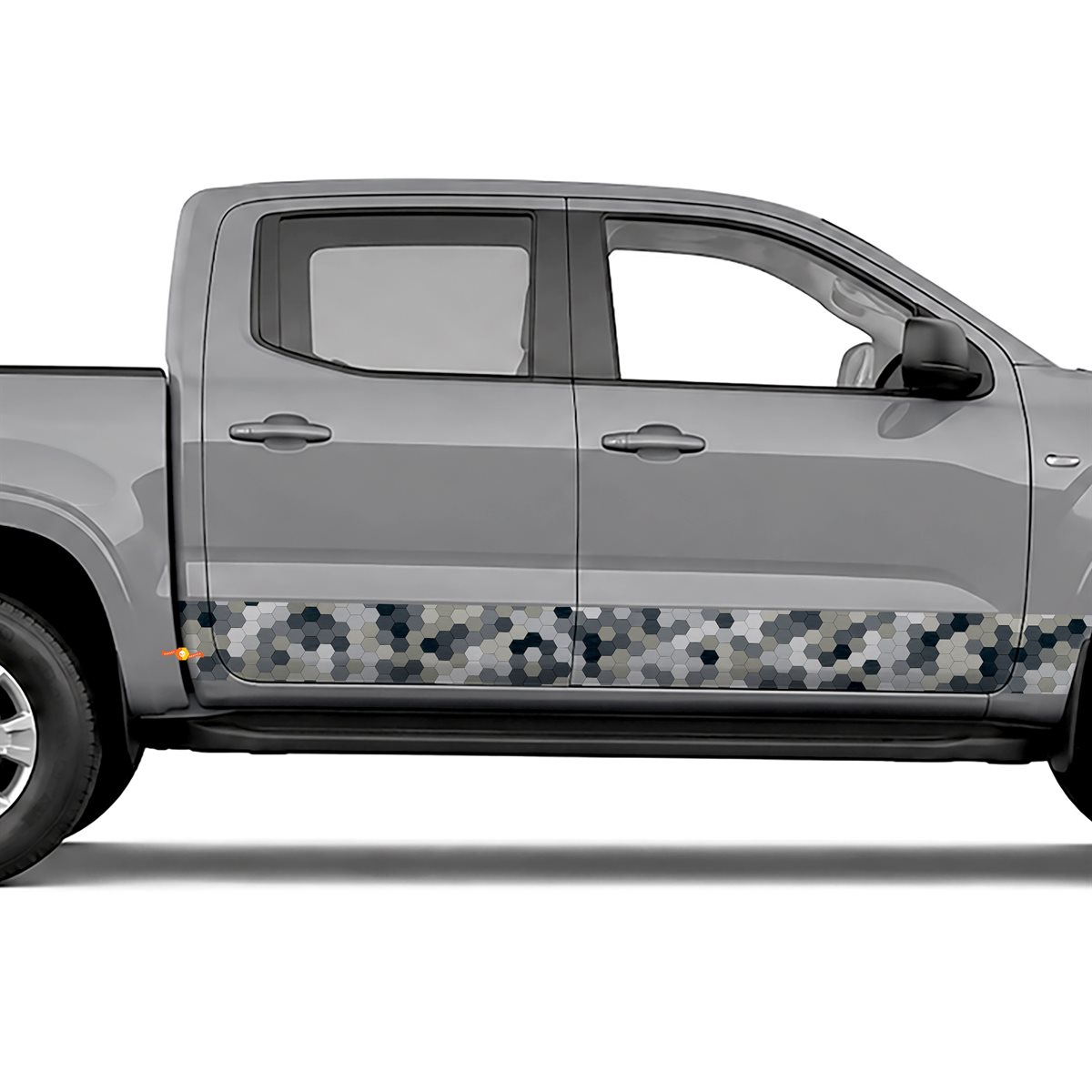 Hexagon Tech Camouflage side stripes rocker panel decals, view 3 of 4