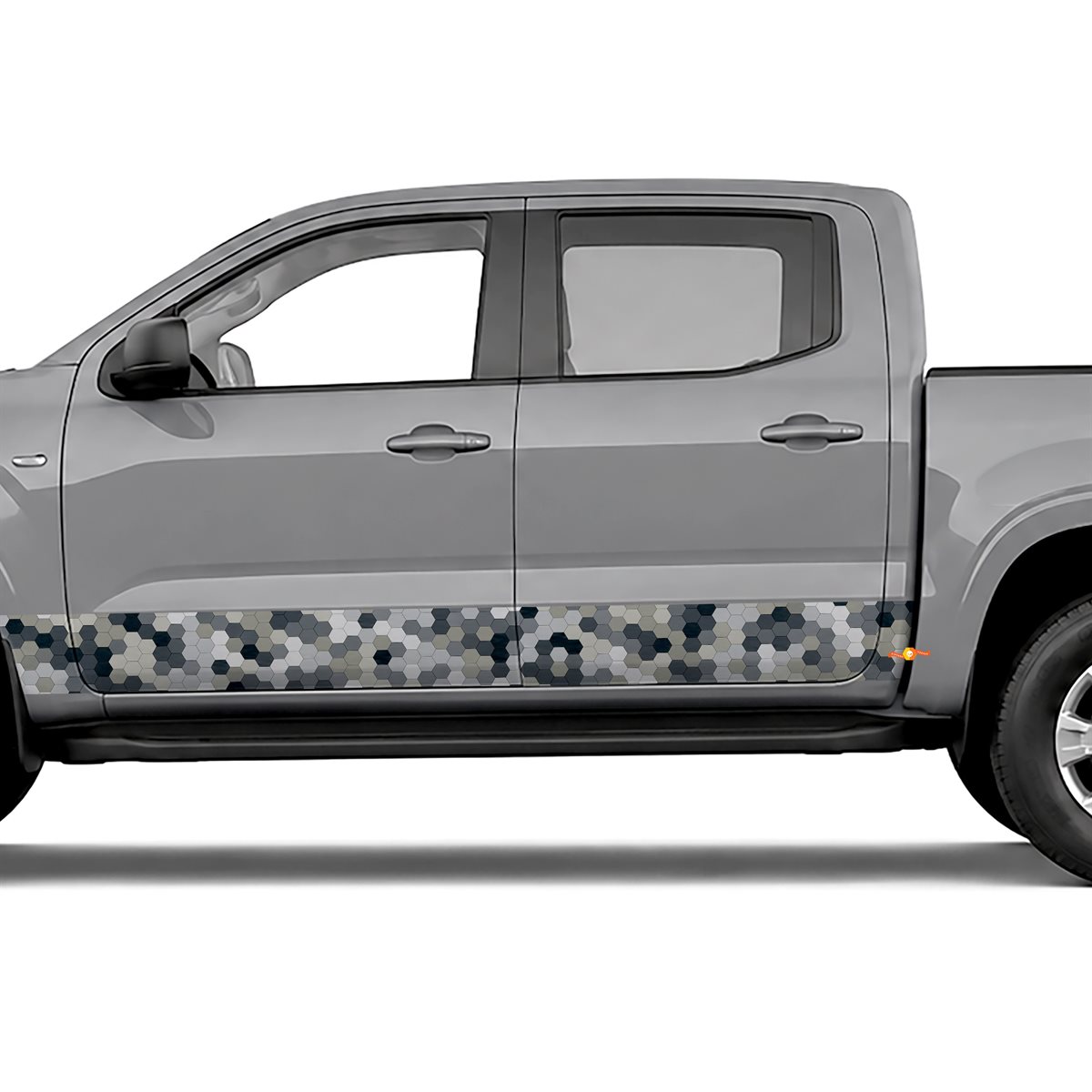 Hexagon Tech Camouflage side stripes rocker panel decals, view 4 of 4