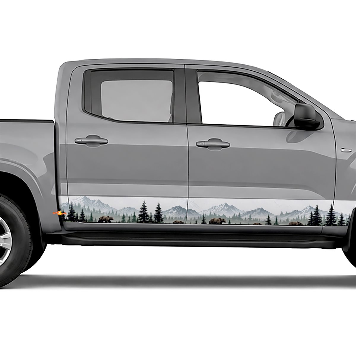 Mountain Forest with Bear side stripes rocker panel decals, view 3 of 4