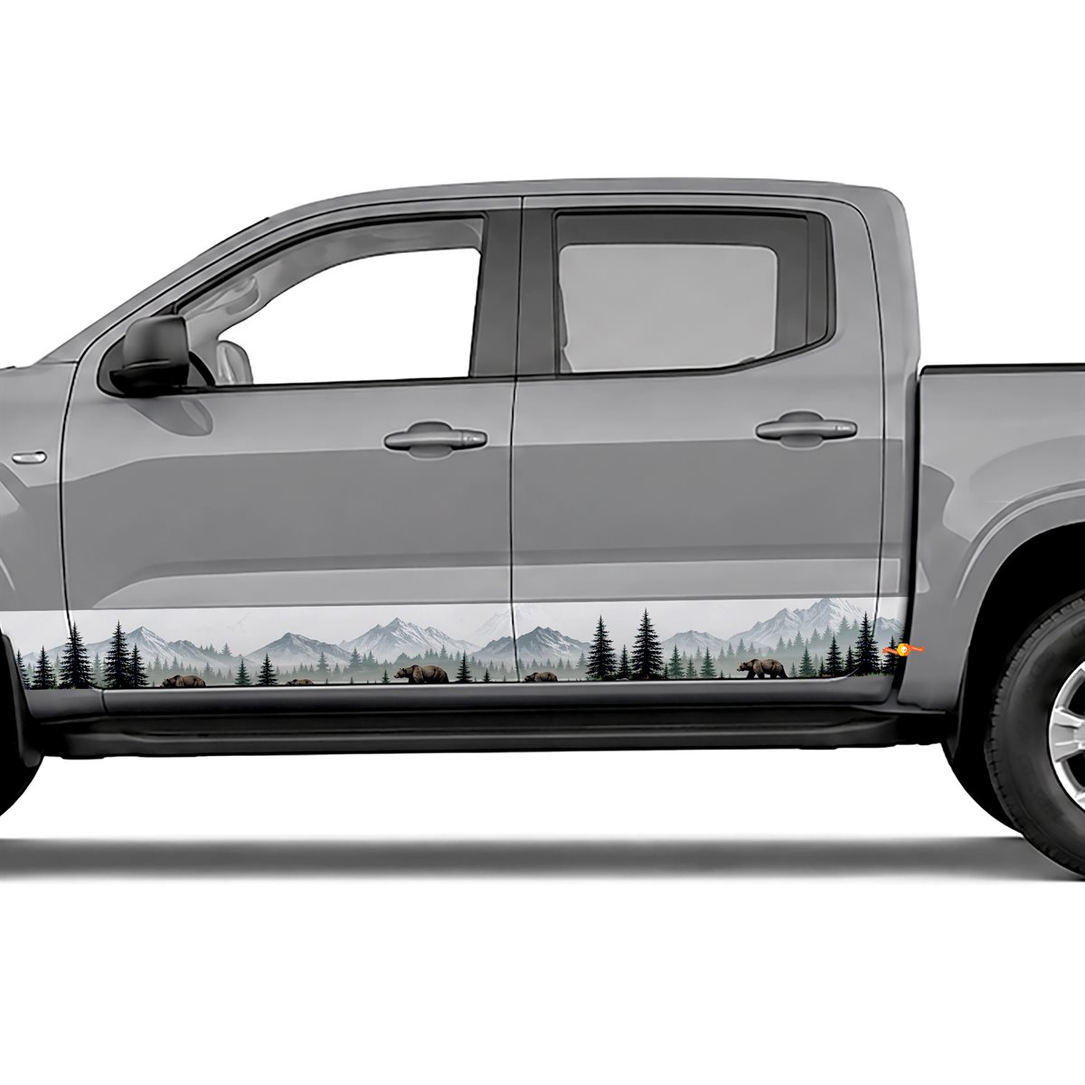 Mountain Forest with Bear side stripes rocker panel decals, view 4 of 4