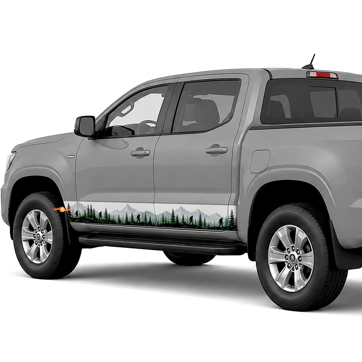 Mountain Forest with Bigfoot side stripes rocker panel decals stickers for Trucks