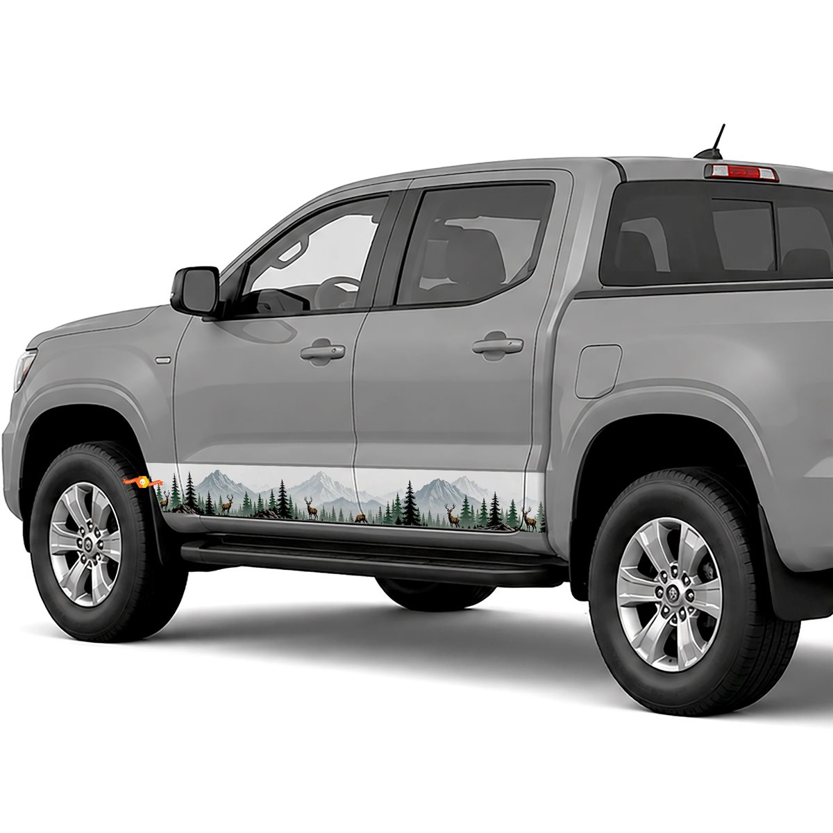 Mountain Forest with Deer side stripes rocker panel decals stickers for Trucks