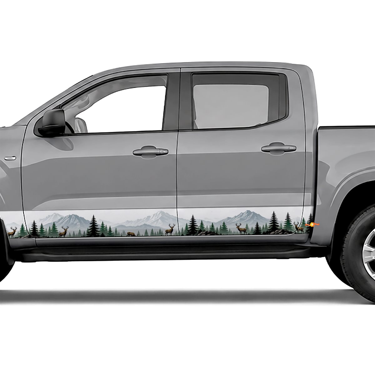 Mountain Forest with Deer side stripes rocker panel decals, view 4 of 4