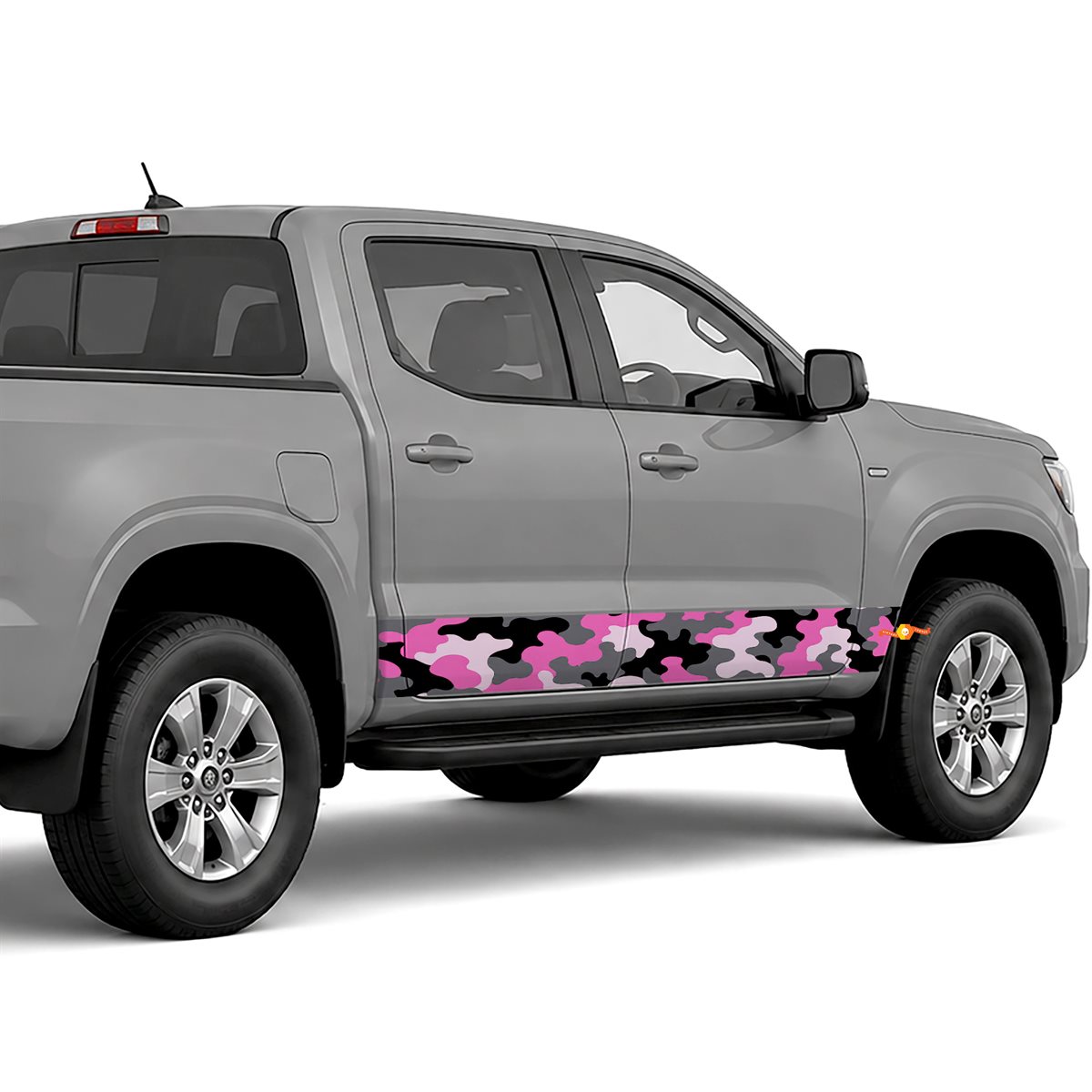 Pink and Black Camouflage side stripes rocker panel decals, view 2 of 2