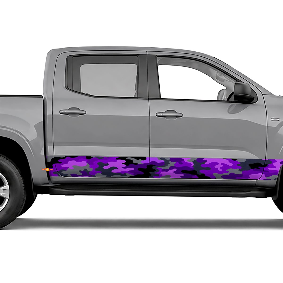 Purple and Black Camouflage side stripes rocker panel, view 3 of 4
