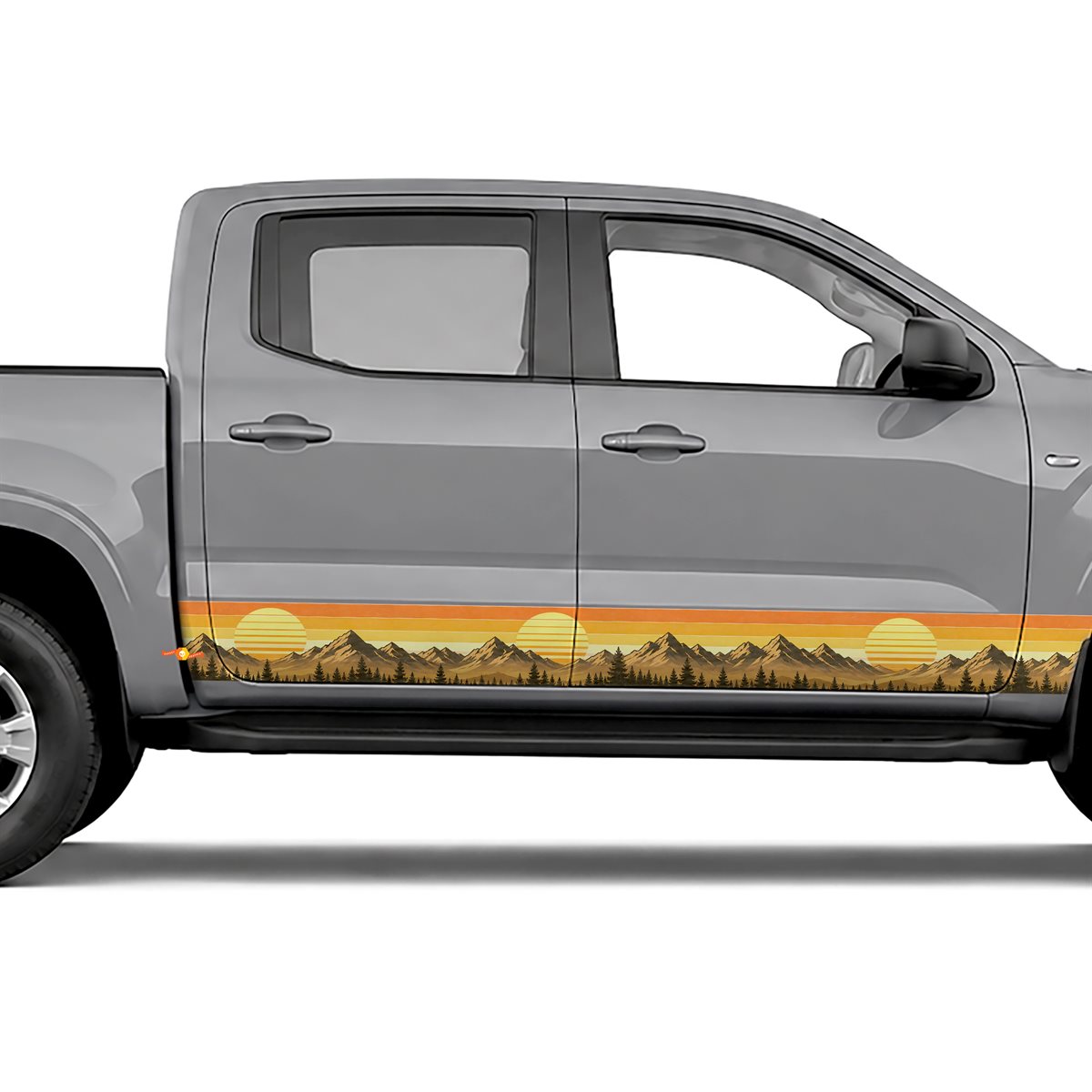 Retro Mountain Sunset Stripes side stripes rocker panel, view 3 of 4
