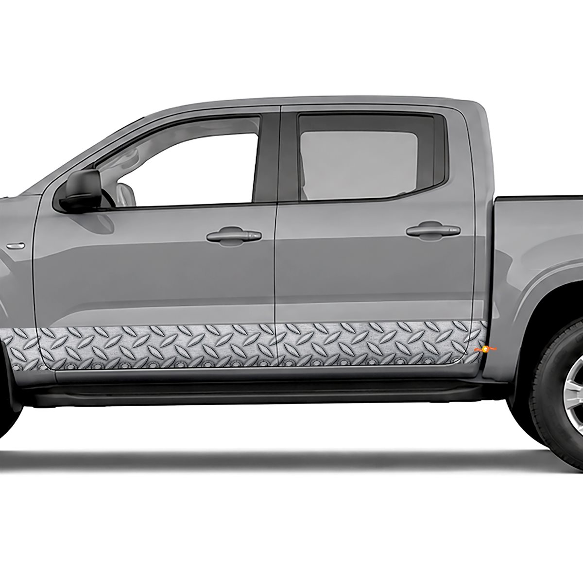 Studded Diamond Plate side stripes rocker panel decals, view 4 of 4