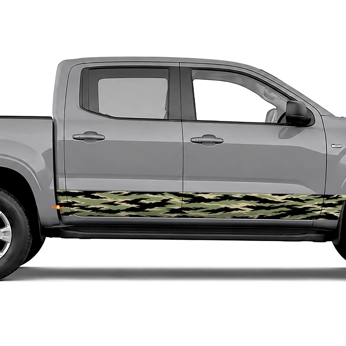 Tiger Stripe Camouflage side stripes rocker panel decals, view 3 of 4