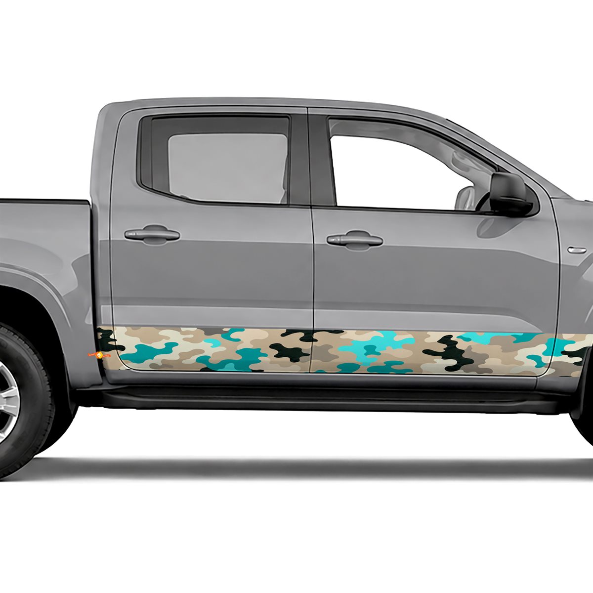 Turquoise Desert Camouflage side stripes rocker panel, view 3 of 4
