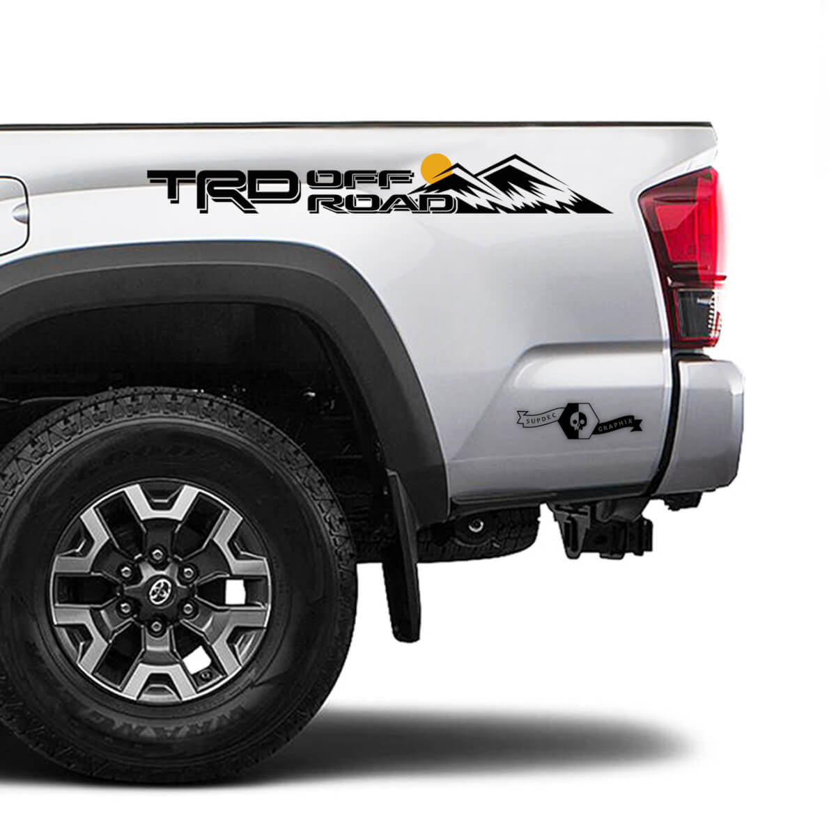 TRD 4x4 Off Road TOYOTA  Colour Sun Moon Mountains Decals Stickers for Tacoma Tundra 4Runner Hilux side