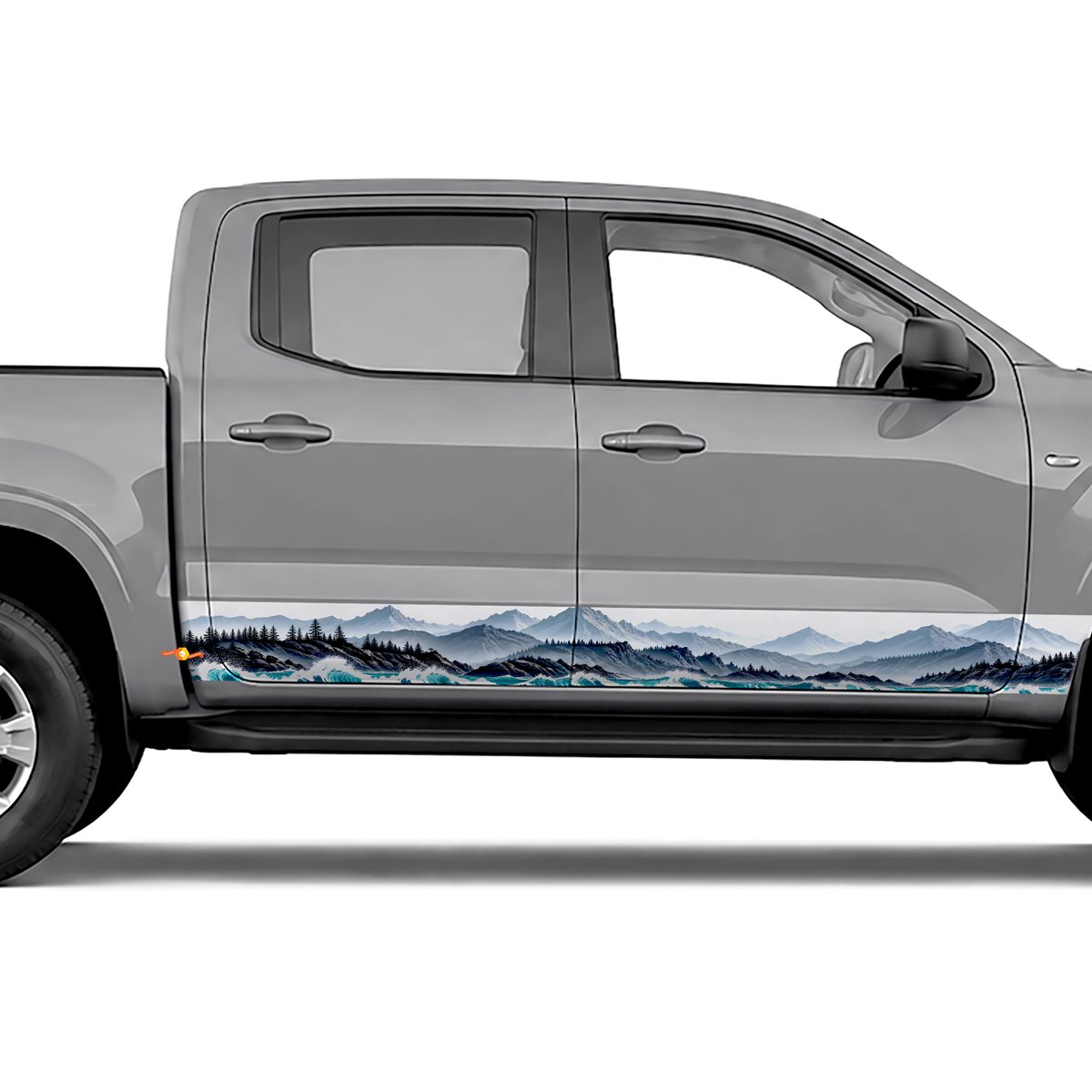 Coastal Mountain Waves side stripes rocker panel decals, view 2 of 4