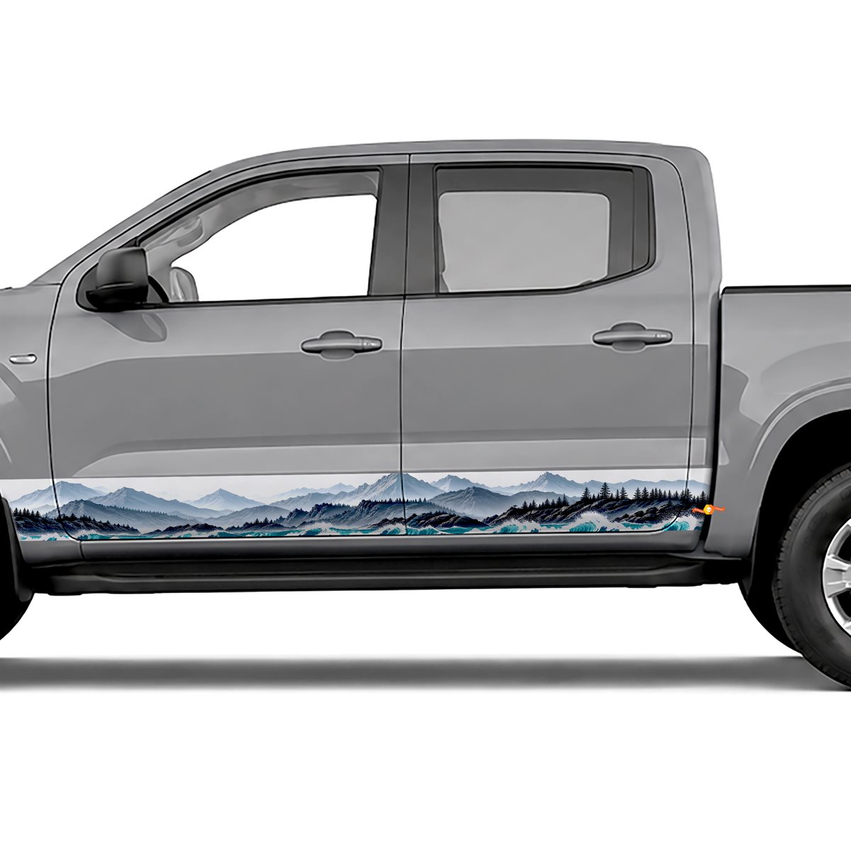Coastal Mountain Waves side stripes rocker panel decals, view 4 of 4