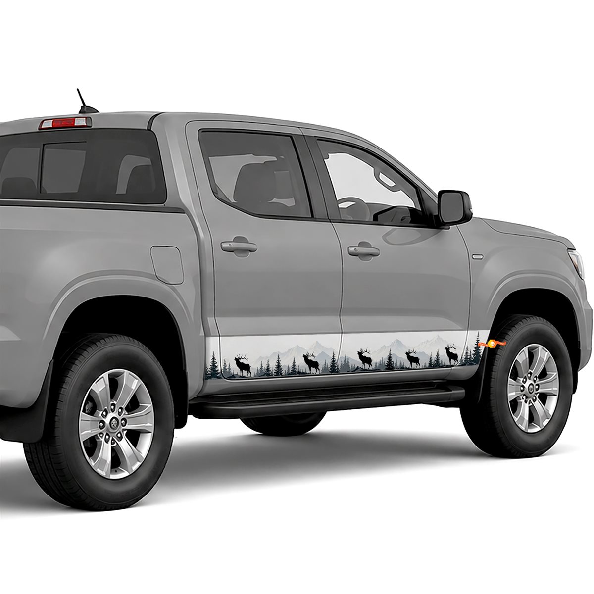 Elk Mountain Silhouette side stripes rocker panel decals, view 3 of 4