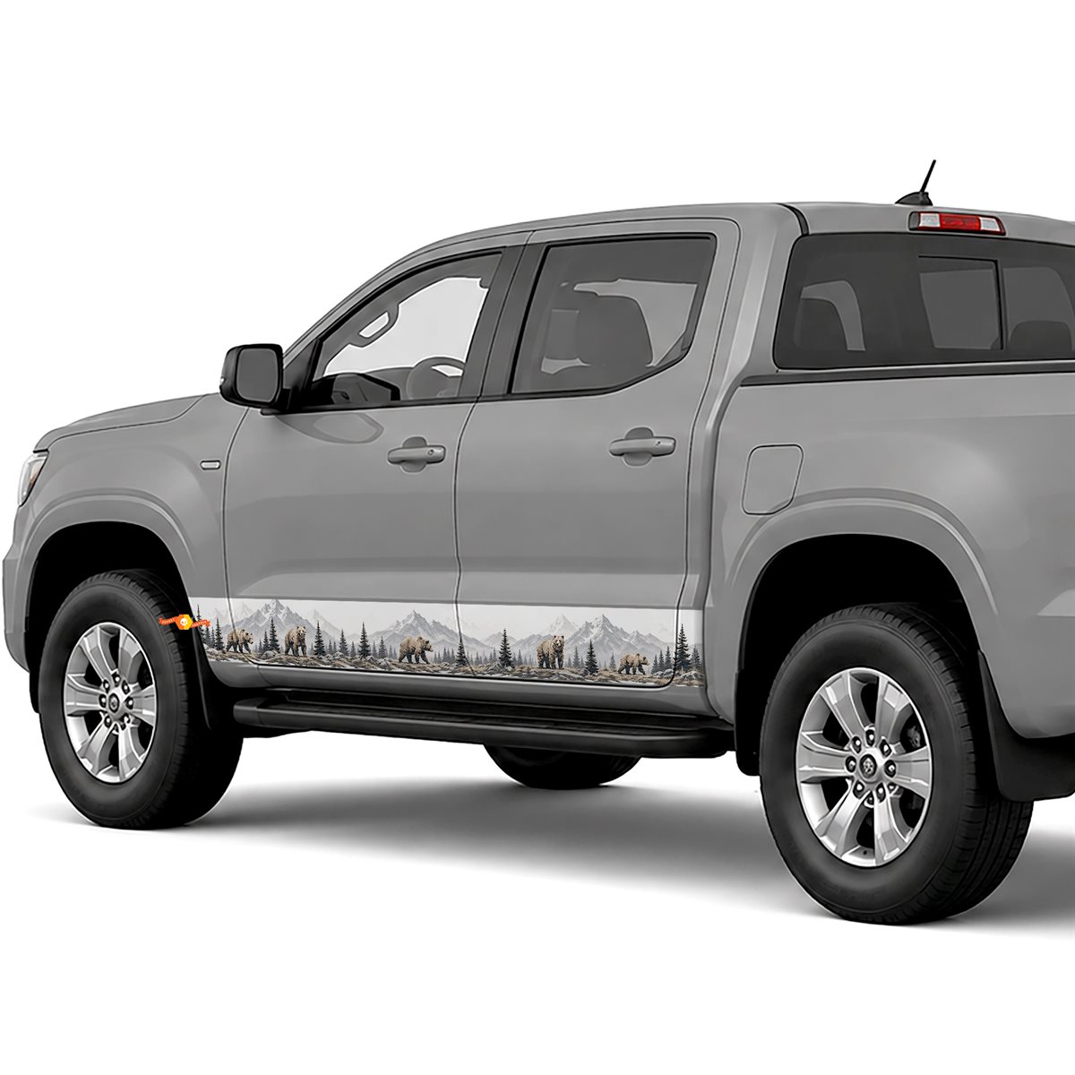 Grizzly Bear Mountain side stripes rocker panel decals stickers for Trucks