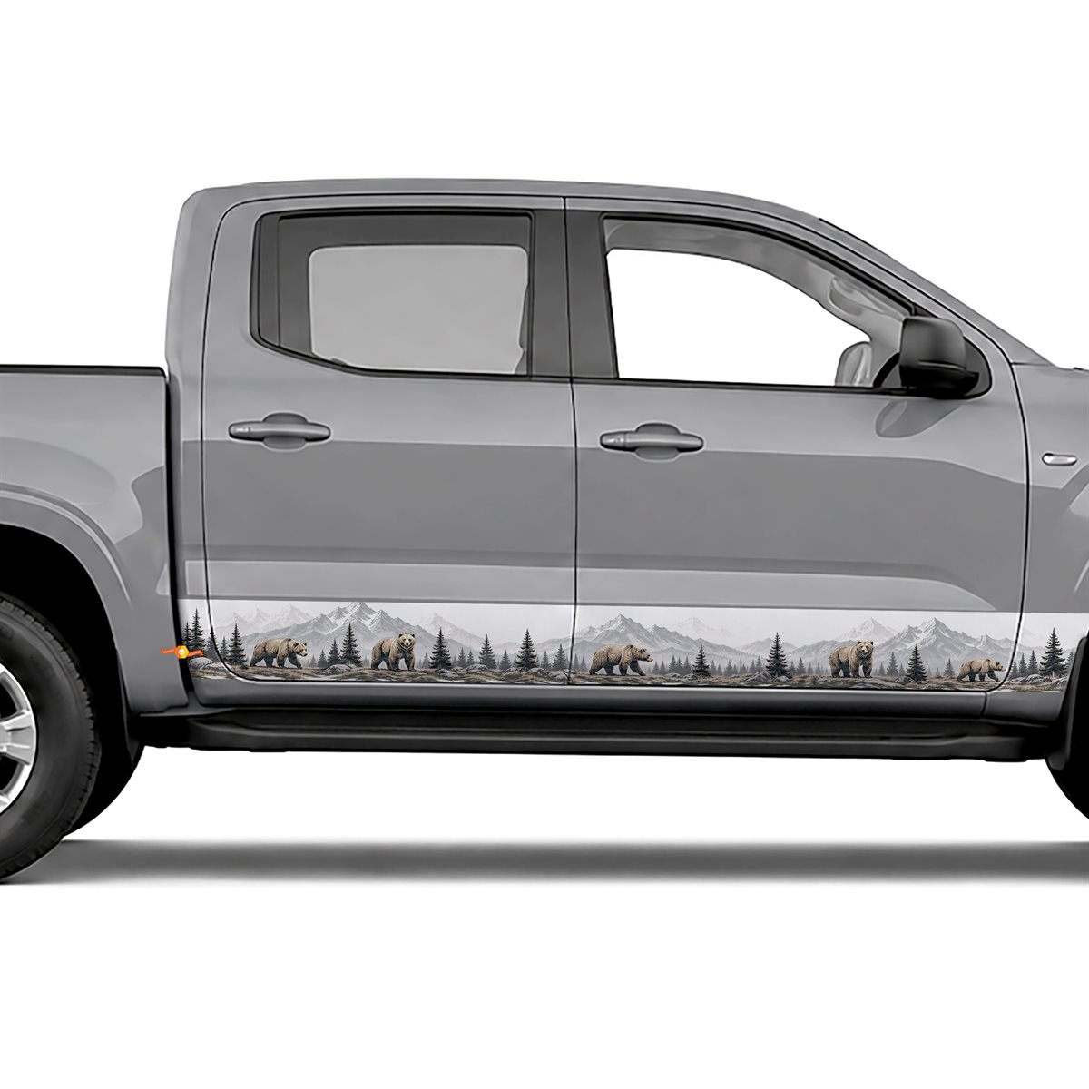Grizzly Bear Mountain side stripes rocker panel decals, view 2 of 4