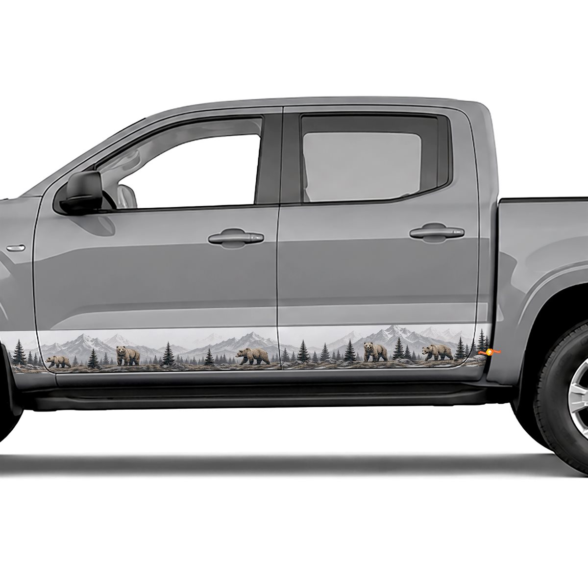 Grizzly Bear Mountain side stripes rocker panel decals, view 4 of 4