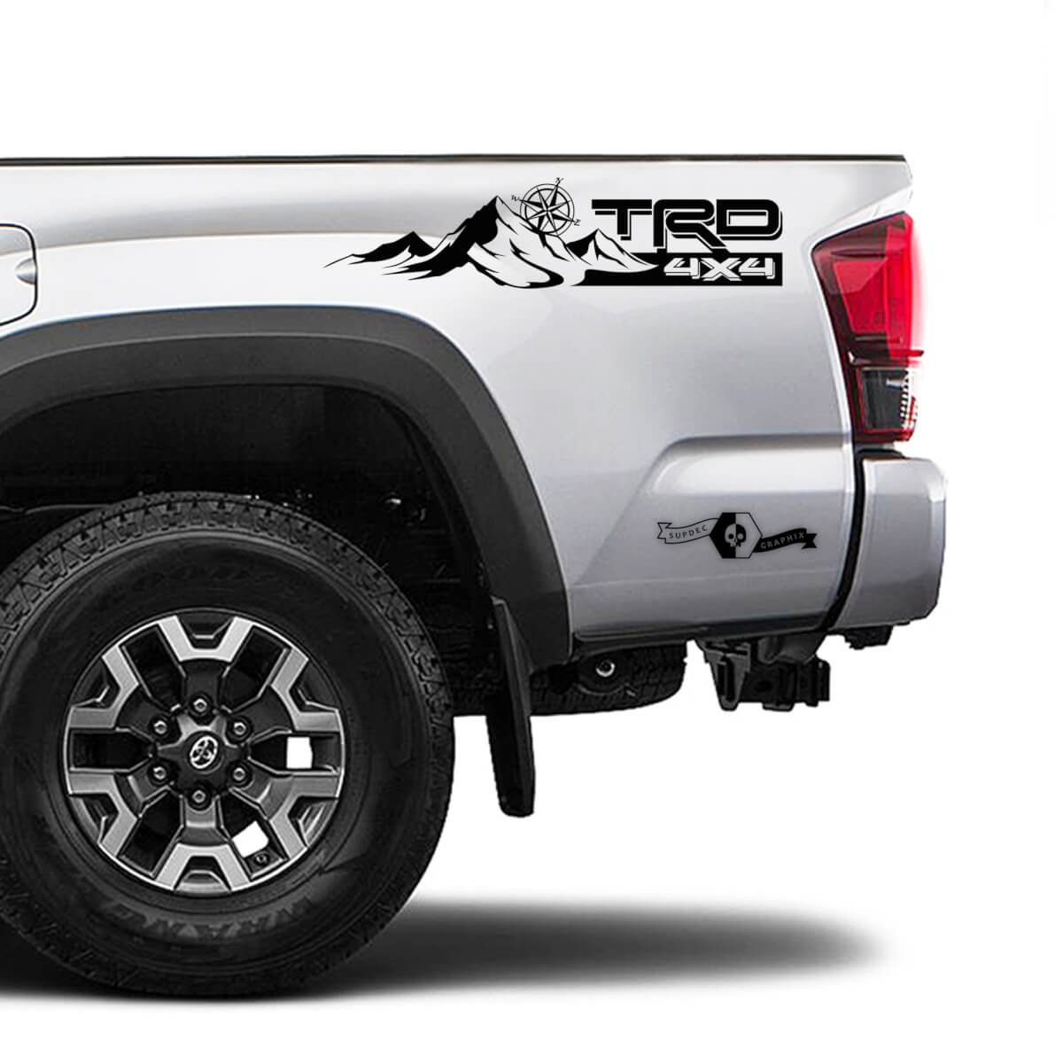 TRD 4x4 Off Road TOYOTA  Mountain Compass Wind Rose Decals Stickers for Tacoma Tundra 4Runner Hilux side