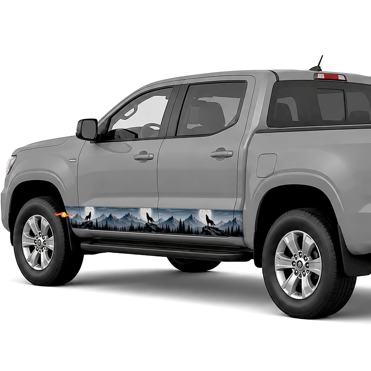Howling Wolf Moon side stripes rocker panel decals stickers for Trucks