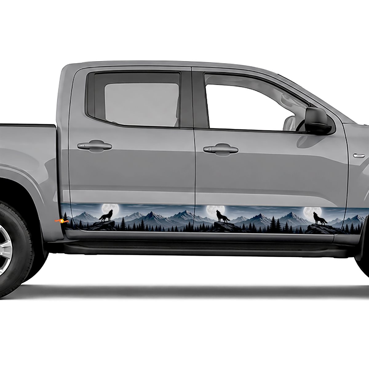 Howling Wolf Moon side stripes rocker panel decals stickers, view 2 of 4
