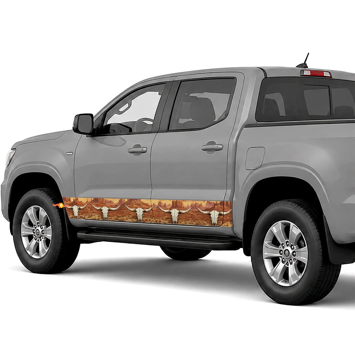Longhorn Skull Desert side stripes rocker panel decals stickers for Trucks