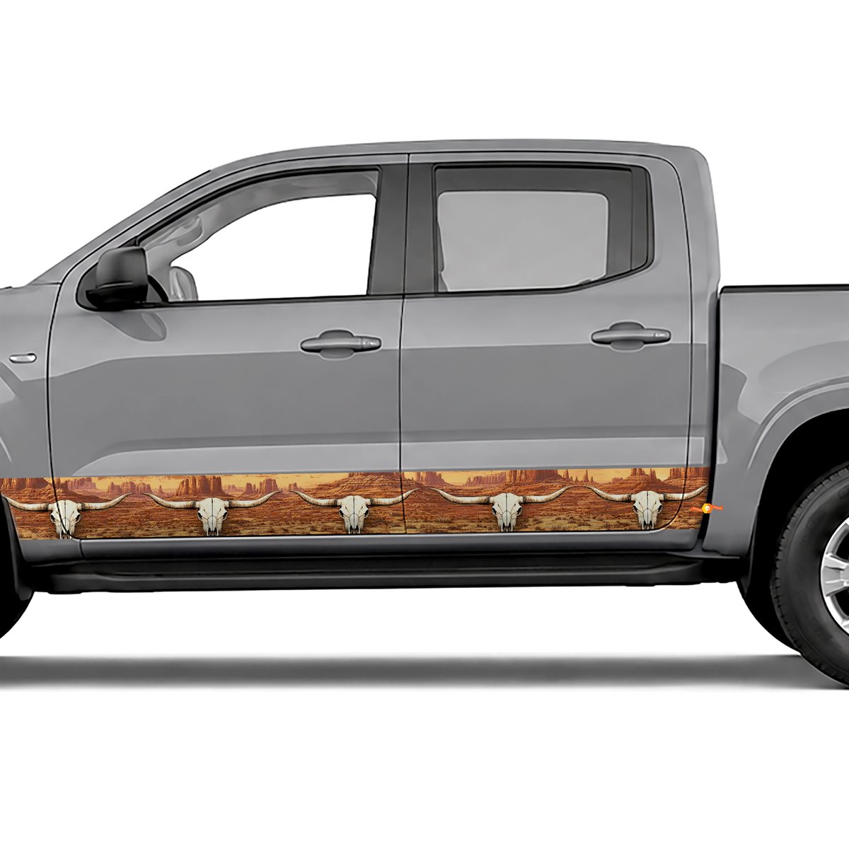 Longhorn Skull Desert side stripes rocker panel decals, view 4 of 4