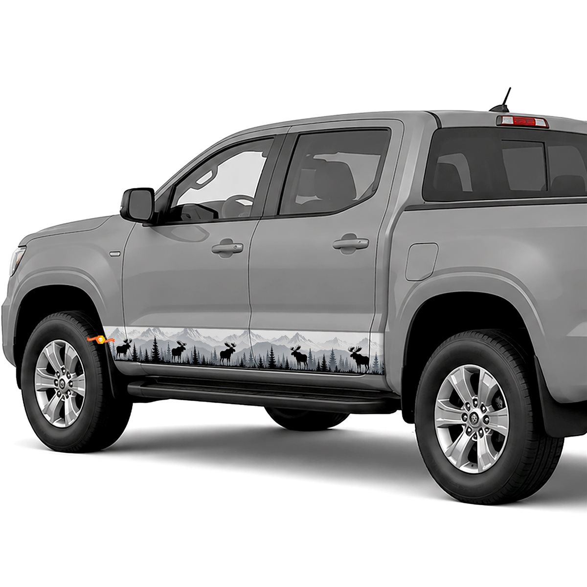 Moose Forest Silhouette side stripes rocker panel decals stickers for Trucks